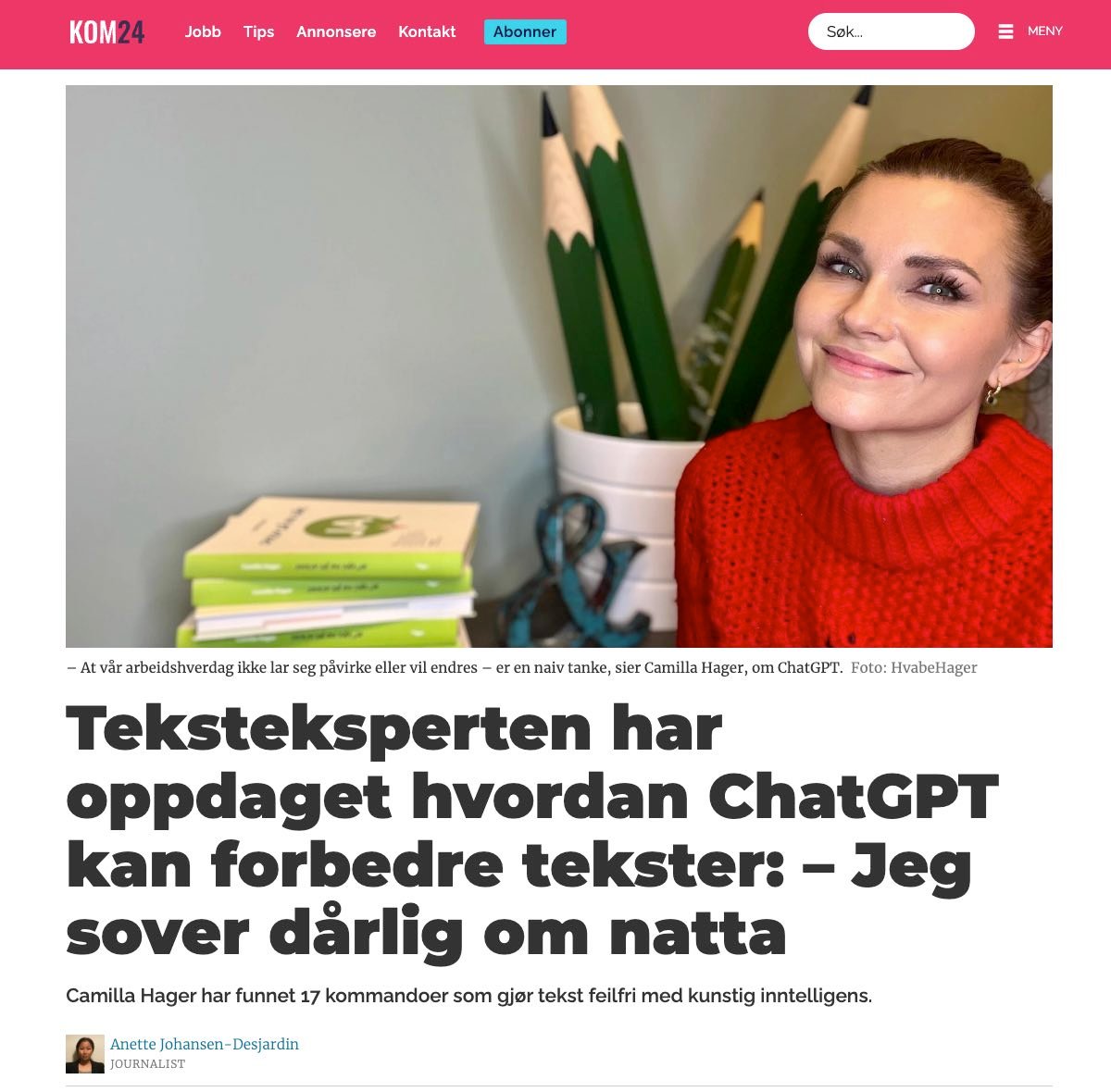 Camilla Hager ChatGPT intervju