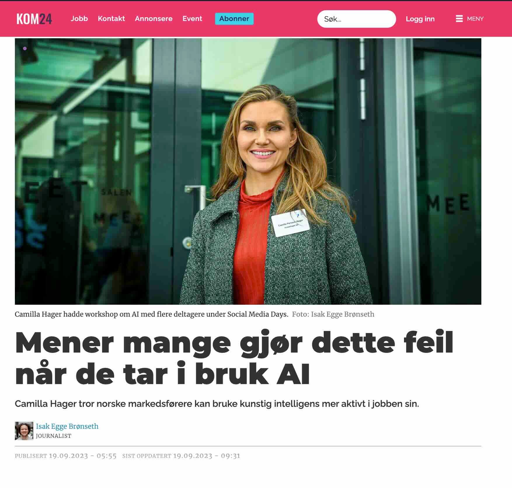 Kom24-intervju Camilla Hager