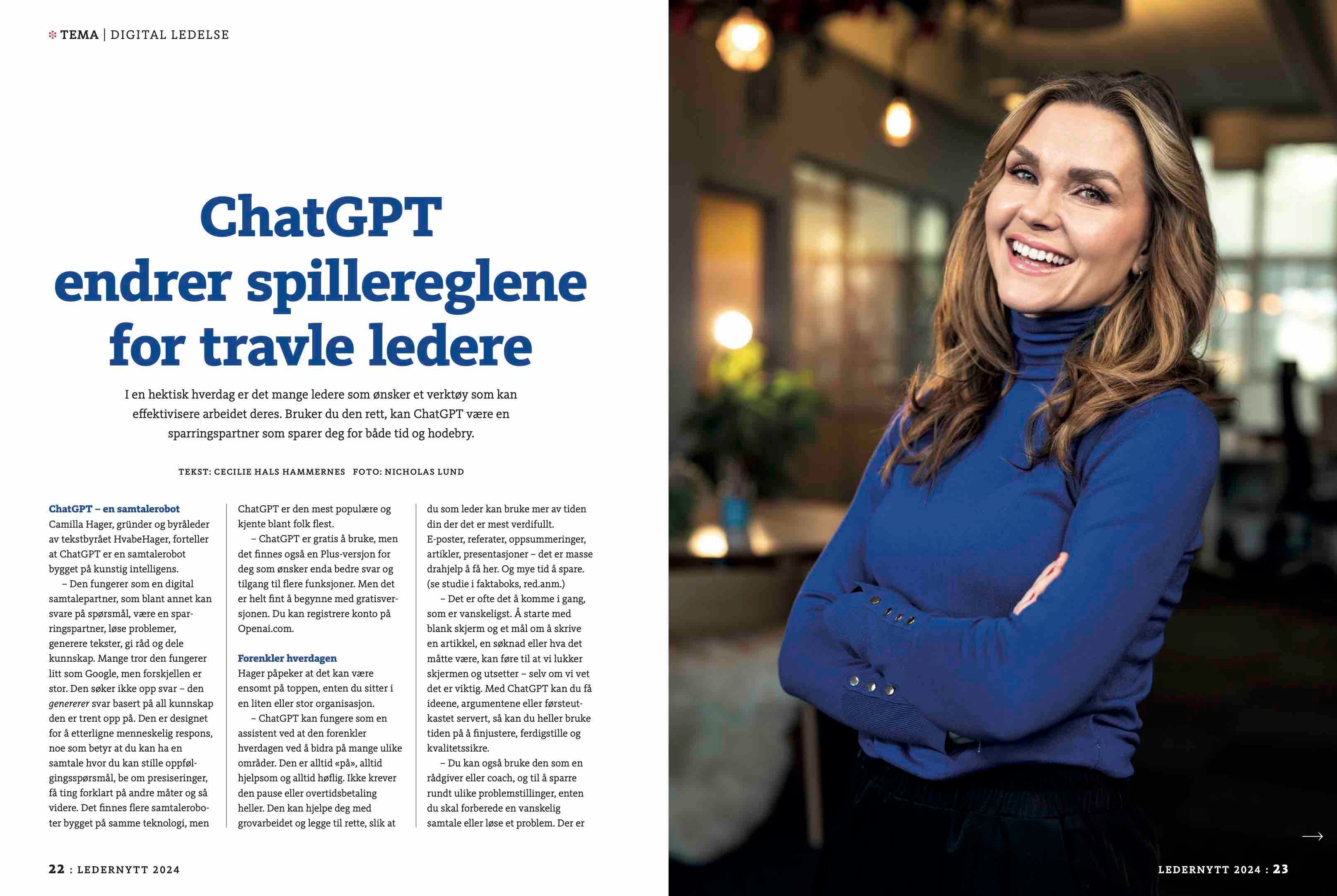 Ledernytt – intervju med Camilla Hager